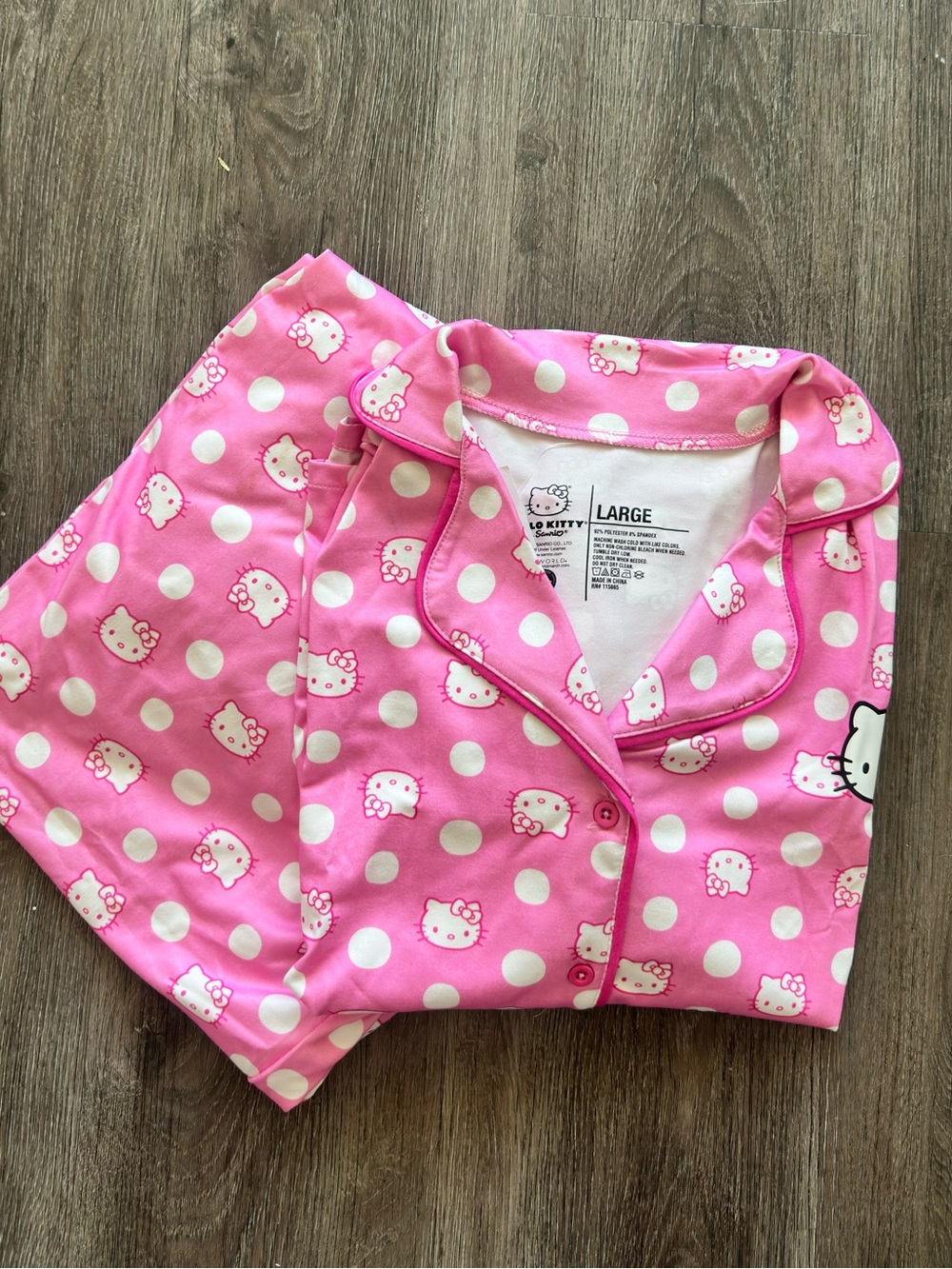 Hello Kitty Pink and White Polka Dot Kids Pajama Set